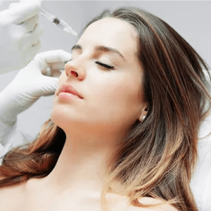 A Woman Getting Injected on Faces