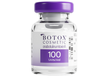 A Botox Cosmetic Bottle With Label on Transparent Background